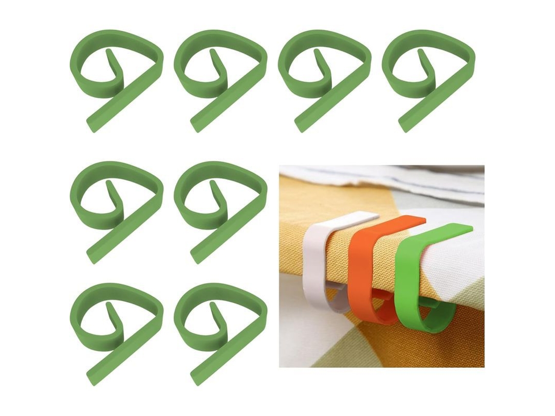 8 Prendedores de Toalha de Mesa para Jardim, Grossos, de Plástico Abs, Verdes | S/MARCA