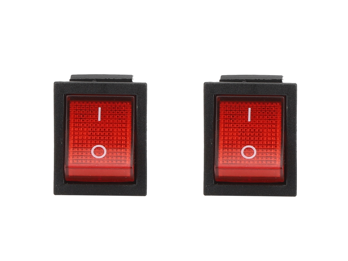 Interruptor Rocker 16a 4-pino Com Luz Vermelha Acessório De Controle Industrial 31x25mm 5pcs