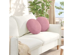 Vidaxl Almofadas De Assento 2 Pcs Rosa Ø 40 X 13 Cm Veludo