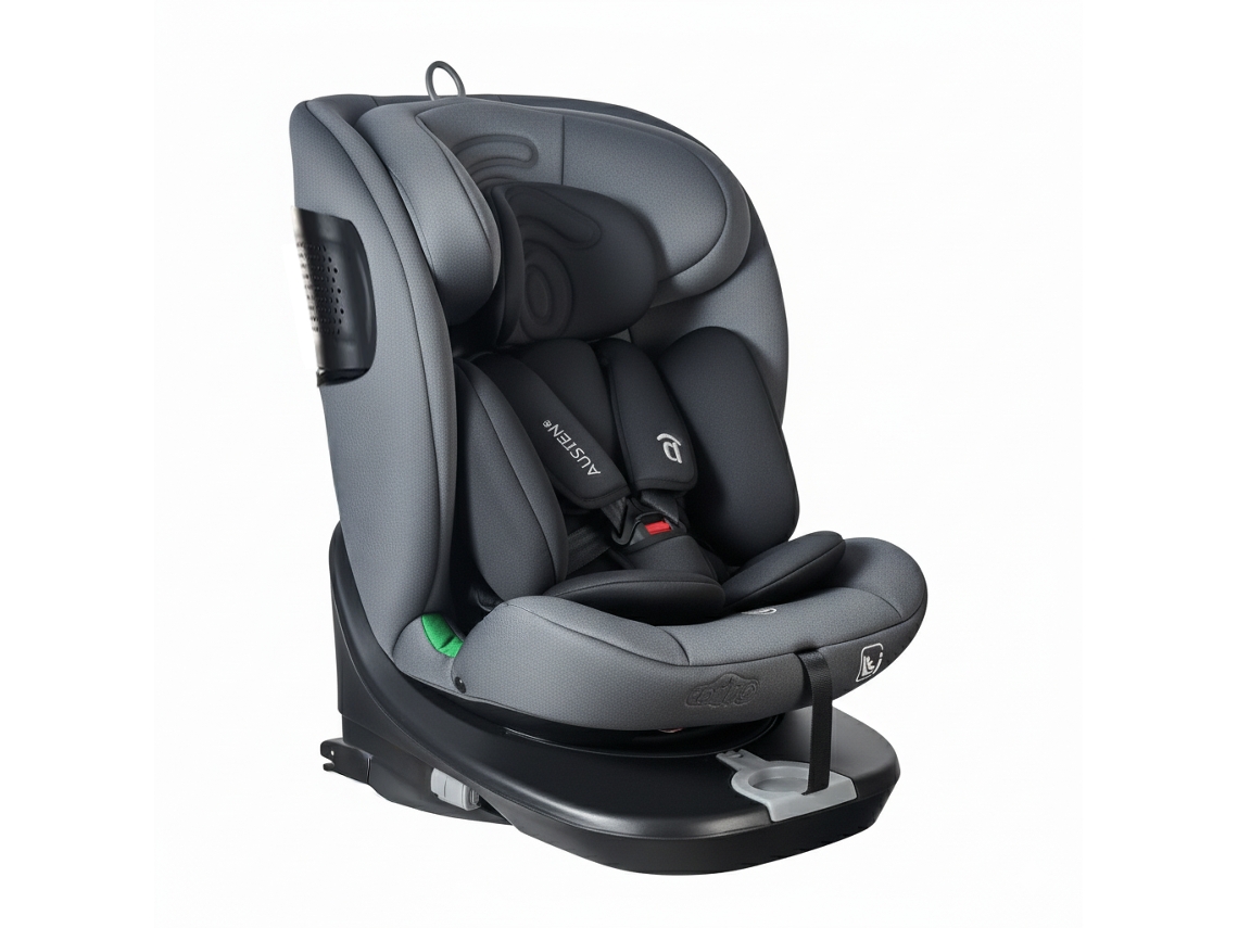 Cadeira Auto Asalvo Austen 2 I-size - Grupos 0-1-2-3, Isofix, Giratória 360°, Reclinável, De 40 A 150 Cm - Cinzenta