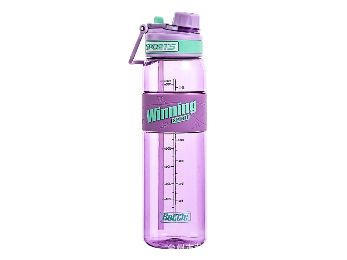 Copo Espacial Portátil Extragrande (800 Ml, Roxo Transparente) Com Capa Transparente E Alça Dupla Para Beber.