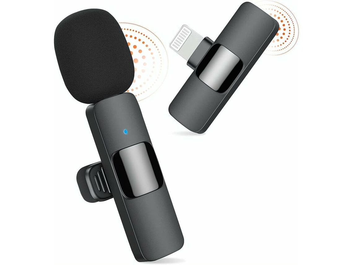 Microfone De Lapela Sem Fio Para Iphone E Ipad Plug And Play 2.4 Aquaforge