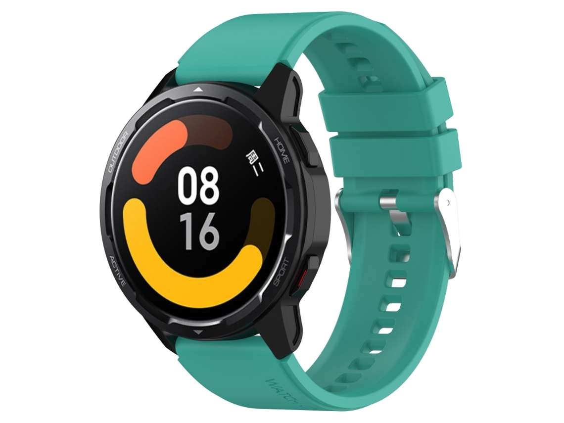 Bracelete para Samsung Galaxy Watch 4 Classic Silicone com Cabeça Saliente Fivela Prata 20mm Verde Teal XIAOMOYU