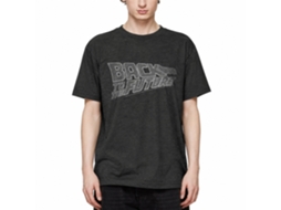 Rockinstone Back To The Future Movie Logo White Heather Black Adult T-shirt Size:m