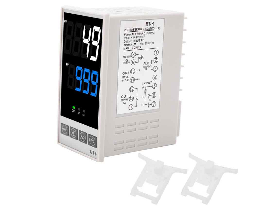 Kit Controlador De Temperatura Pid Inteligente Com Display Digital Ac100-240v 48x96mm