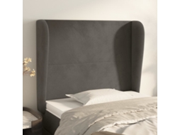 Vidaxl Cabeceira Cama C/ Abas Veludo 103x23x118/128 Cm Cinzento-escuro