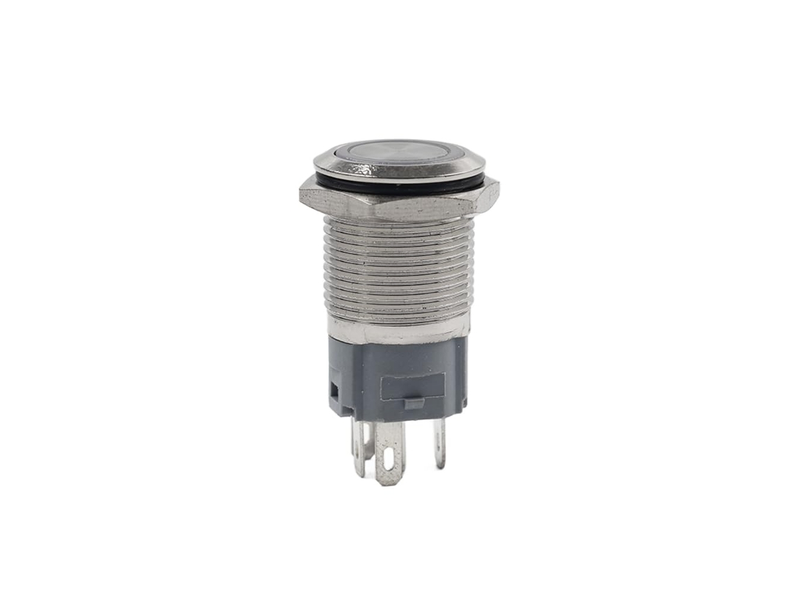 Botão de Pressão Momentânea Cnswee6 1, 35x 17, 8mm, Interruptor Liga Desliga, Anel De Led Vermelho, Plugue 1nf 1na, Cc