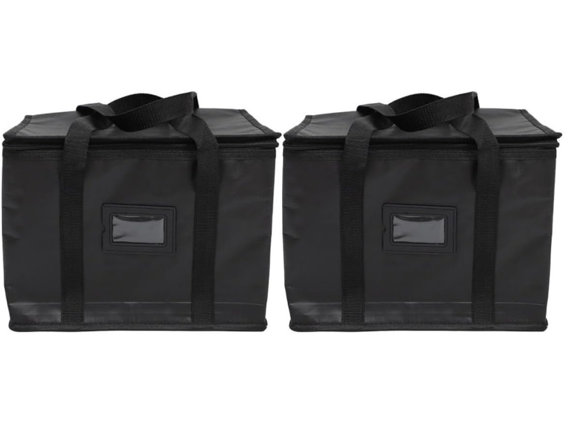 Conjunto de 2 Sacolas Térmicas para Alimentos. Grandes e Isoladas com Zíper Elemento Resfriamento. CHABERLU