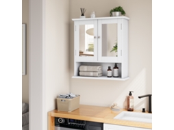 MYMHRU Móvel Banheiro com Espelho Armário Remédios Branco com Prateleira Armário Ajustável para Lavabo e Cozinha