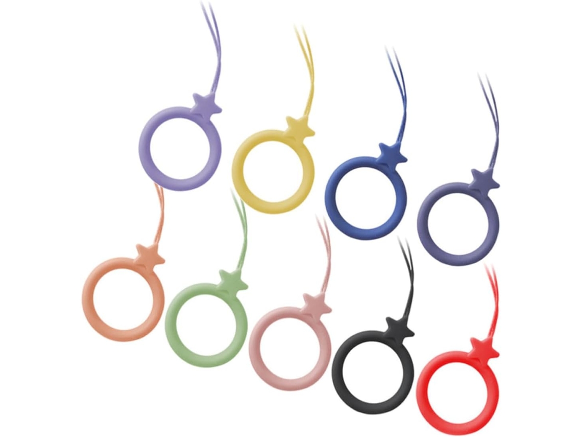 Conjunto De 9 Pulseiras De Silicone Para Celulares, Com Anéis Confortáveis Para Os Dedos.