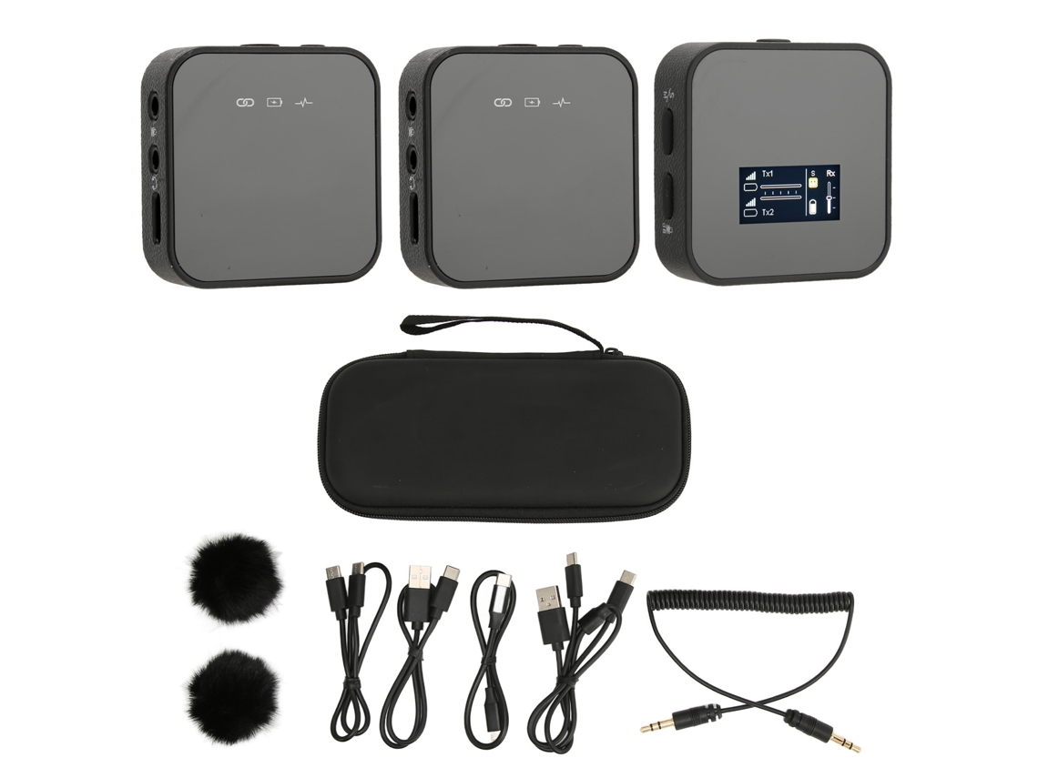 Microfone Lavalier Sem Fio LAXISCREED 2.4g Cancelamento de Ruído
