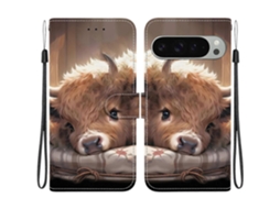 Capa De Couro Tkdaddy Para Google Pixel 9 Pro / Pixel 9 Com Suporte, Carteira, Estampa, Capa Para Celular Com Alça De Pulso E Alça De Panturrilha