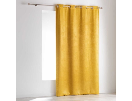 Cortina Blackout “Skin” Efeito Veludo Amarela 140 X 240 Cm HOMEA