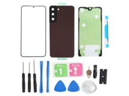 Aetheria kit Tampa Vidro Traseira e Frontal com Lente Câmera para Samsung Galaxy S22 Plus Vermelho