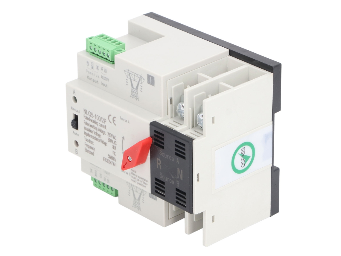 Mini Chave Seletora Automática De Transferência 2p Ats, 220v Ac, 100a - Dupla Potência