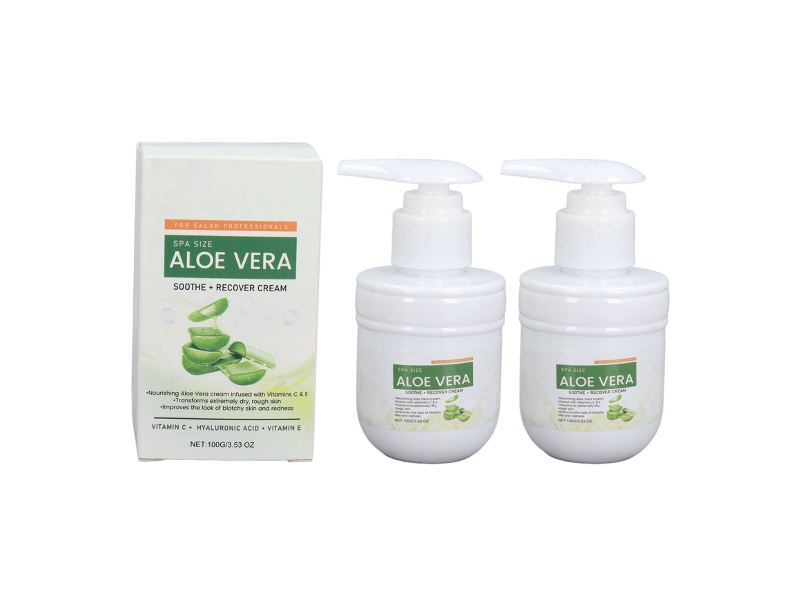 2pcs Creme Reparador Aloe Pós-Sol 100g Hidrata, Nutre a Pele, Repara Queimaduras, Leve, Mão, Perna