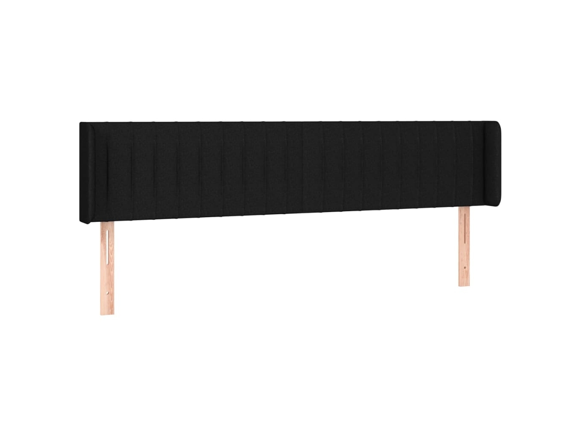 Cabeceira de Cama com Abas Tecido Preto MAISON EXCLUSIVE (203x16x78 cm)