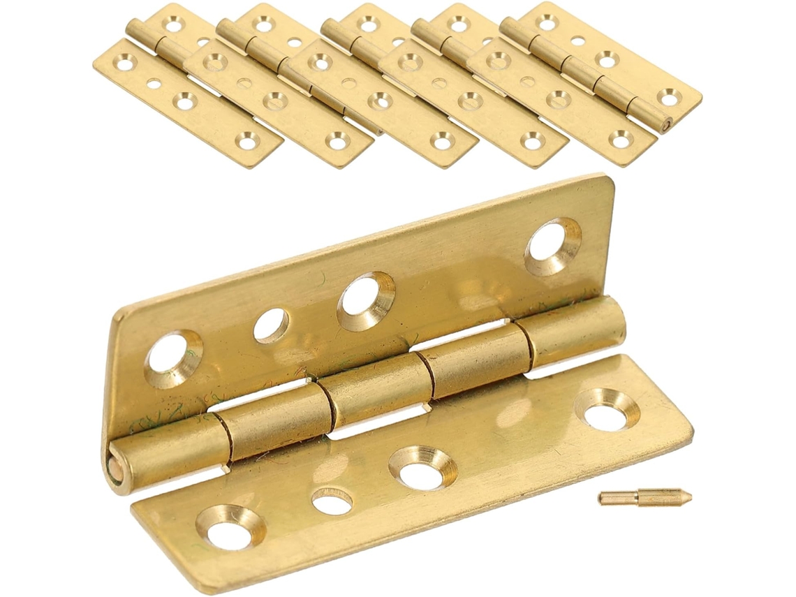 Dobradiças Pequenas De Cobre Zerodeko, Estilo Piano, Para Caixas De Joias E Tampas Armários 6 Peças Dobradiças Douradas