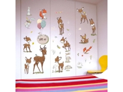 Adesivos de parede removíveis para decoração de sala de estar, quarto, móveis, cozinha e geladeira com tema de veado-sika. Pôsteres artísticos para parede.