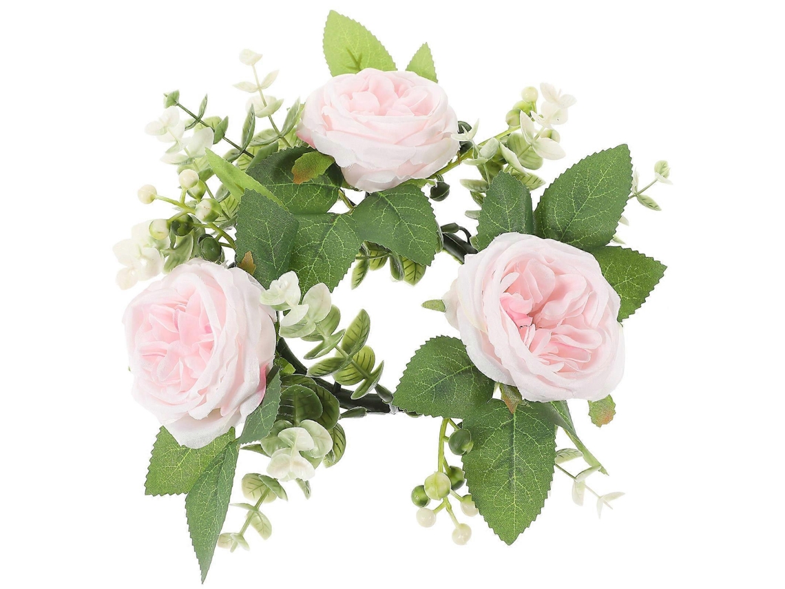 Coroa de Velas Artificiais em Forma Rosa Rosa para Decoração Festas e Casamentos BRILVIBERA