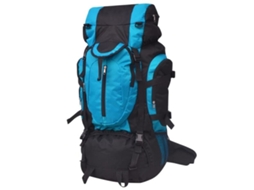 Mochila De Caminhada Vidaxl Xxl 75 L Preta E Azul, Para Transporte E Organização Prática Dos Artigos Indicados