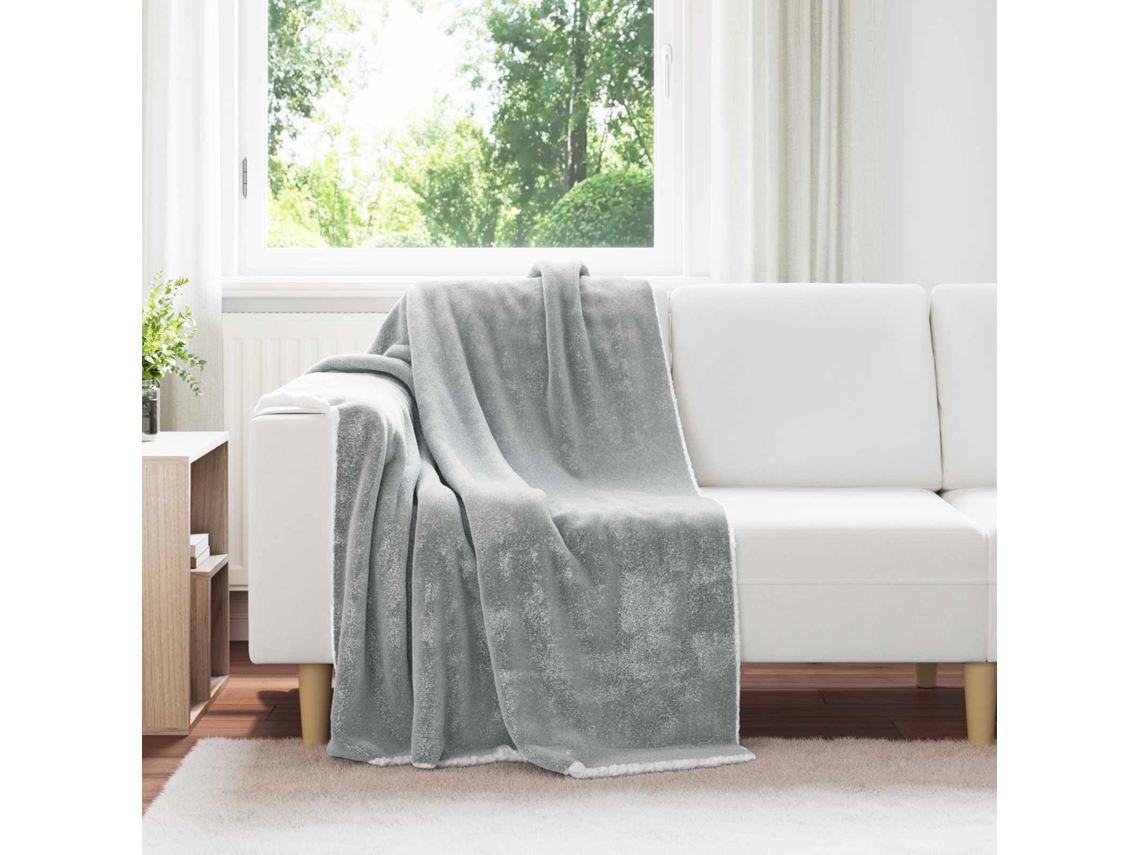 Vidaxl Manta Cinzento 130 X 150 Cm 1 Kg Lã