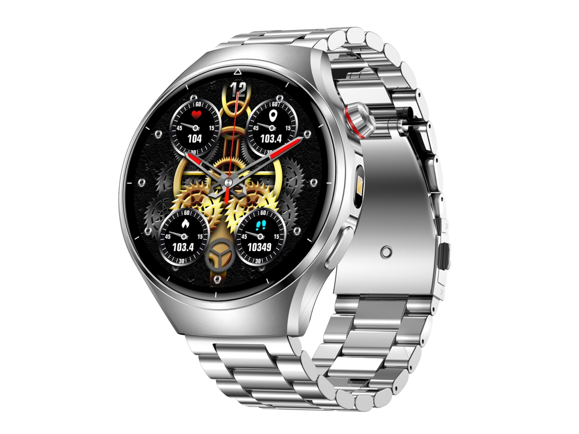 Smartwatch Chronus Bateria 1000 Mah Lanterna Led Ecrã 1,52 Polegadas Chamadas Bluetooth Prateado