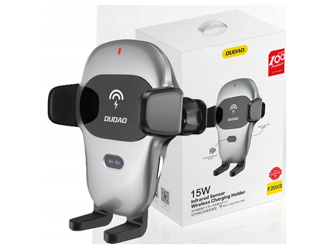 Suporte de Carro DUDAO com Carregador Sem Fio Qi 15w para Iphone Galaxy