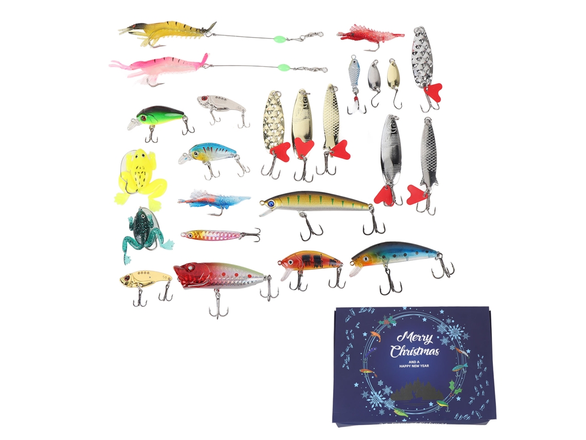 Calendário de Avento Pesca Kit Iscas Natal 24 Dias