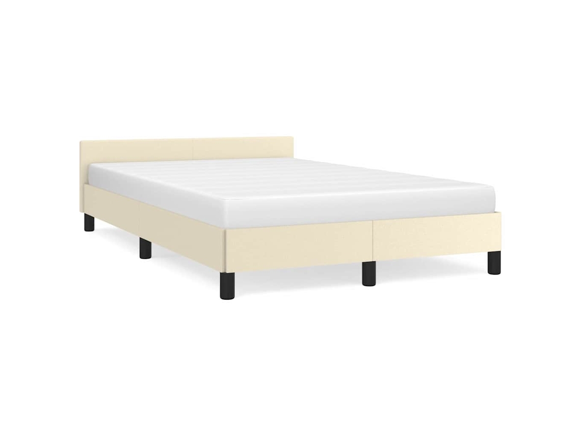 Bed Frame With Headboard, Bed Frames With Headboard Vidaxl Creme Couro Artificial (120 X 200 Cm)