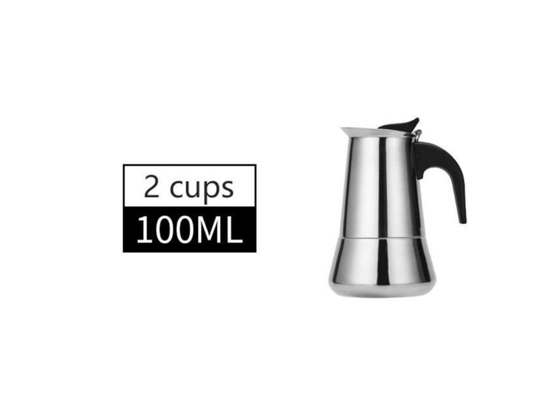 Cafeteira 100ml 15x11x9.3-pote Moka De Aço Inoxidável Panela De Café Com Leite Cafeteira Expresso Máquina De Café Italiana Coador*