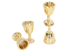 Primerox 4pcs Taças de Champanhe Miniatura Simulada para Casa de Bonecas 1:12 Ouro