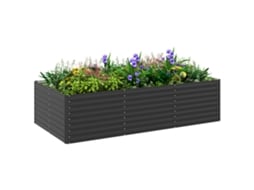 Jardineira Retangular Galvanizada Para Uso Externo - Fundo Aberto - 240 X 120 X 60 Cm, Cinza
