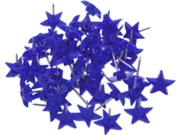 Tachinhas de Plástico em Formato Estrela para Quadro Cortiça, Design Atrativo, 50 Unidades