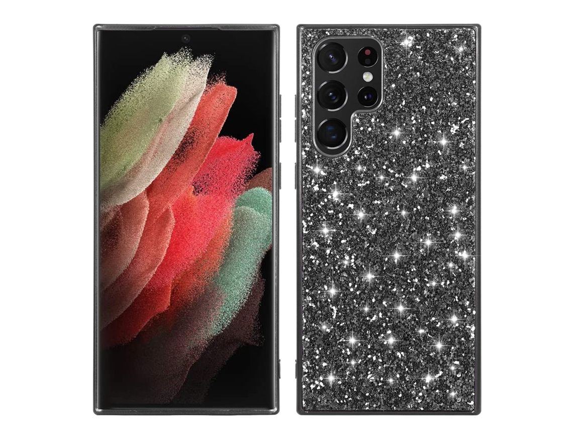 Adequado Para Capas De Celular Samsung Com Glitter E Efeito Anti-queda.preto - S22plus