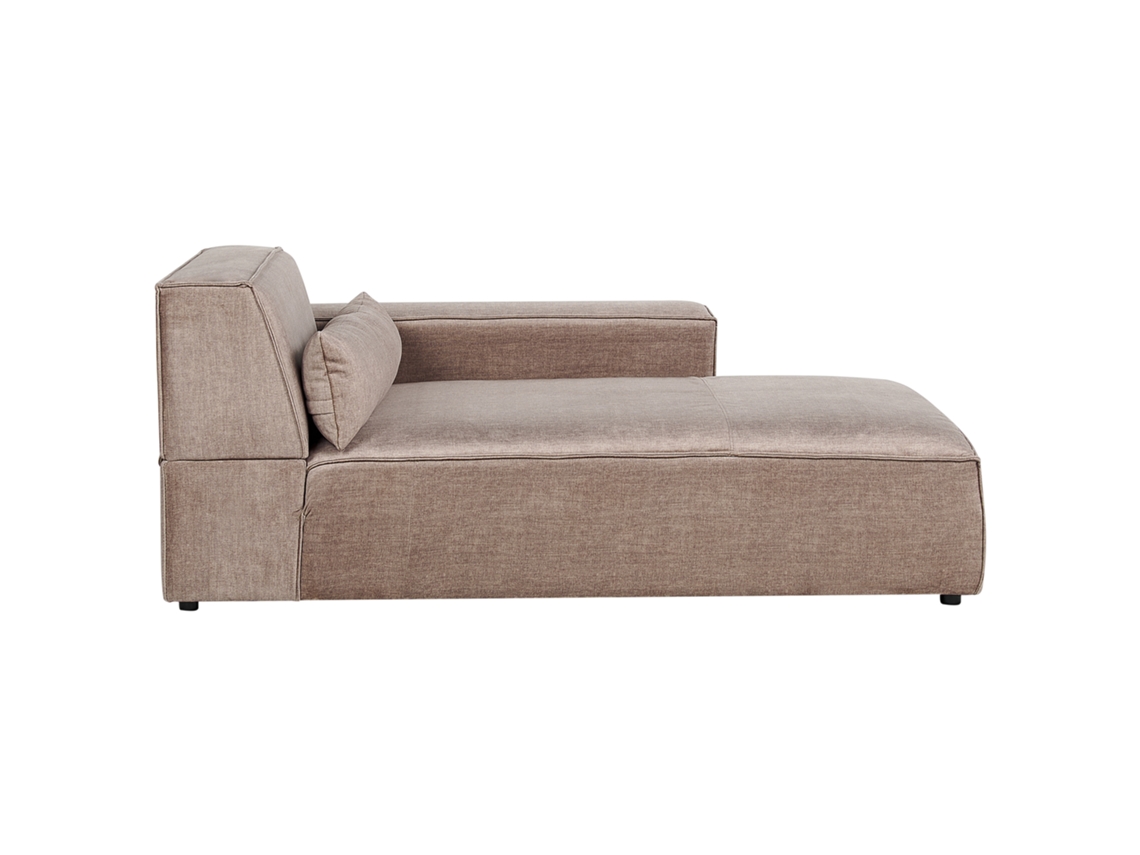 Chaise Longue À Esquerda BELIANI Hellnar De Tecido Castanho Claro 102x176x70