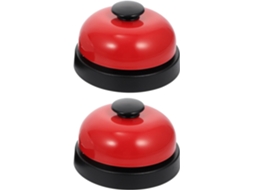 Sinos De Mesa Bar E Cozinha, Sinos De Plástico Vermelho Resposta, Som Nítido E Design Clássico, Conjunto De 2 Peças