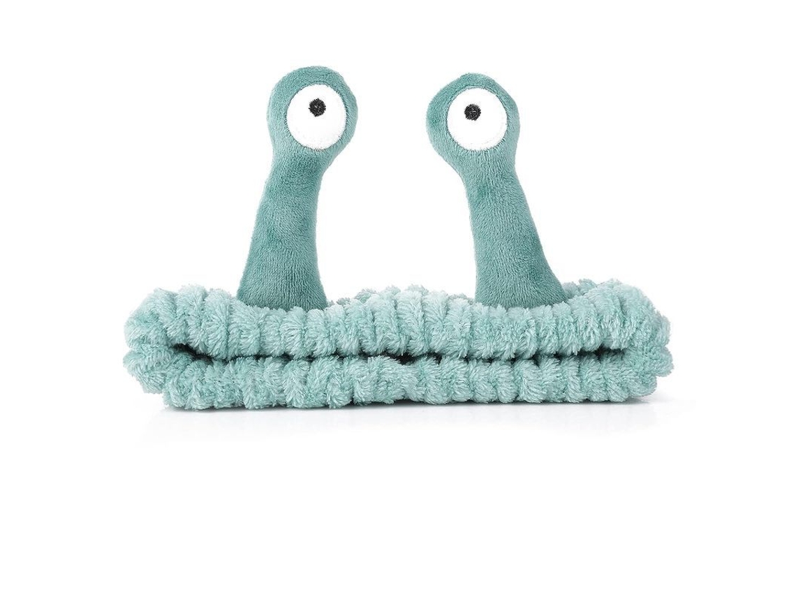 Faixa de cabelo de fleece coral com design de palma e caracol, elástica para maquiagem e spa | S/MARCA