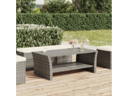 Vidaxl Mesa De Centro 100x50x40 Cm Vime Pe Cinzento