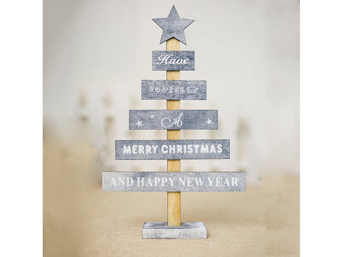 Adorno De Árvore De Natal Com Decoração Pintada E Exposição De Mesa