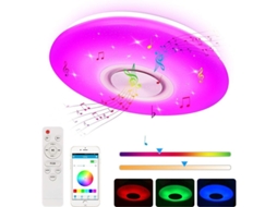 Lâmpada De Teto Led 24w Com Alto-falante Bluetooth, Controle Remoto E Rgb Para Sala De Estar