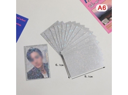 50 unidades de sleeves para cartas Kpop, 61x91mm, com strass em formato de coração, para holografia Aquaforge.