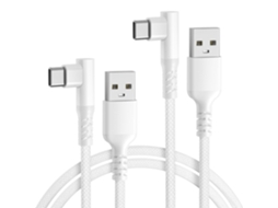 Cabo Usb c Hd 10 9.2019,3 Metros , Pacote com 2 Unidades, Branco (eua) AQUAFORGE (10 Pés)