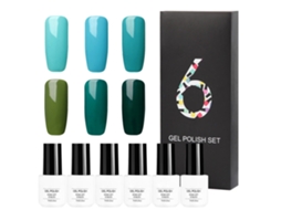 6pcs Esmalte De Unha Em Gel De Brilho Soak Off De Longa Duração 7ml Com Cura Uv Led Rctc6-06