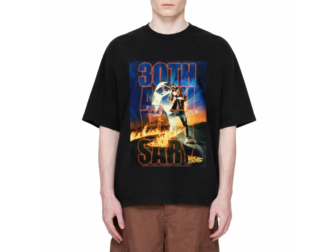Rockinstone Back To The Future Movie Btf 30th Anniversary Black Adult T-shirt Size:xxxl