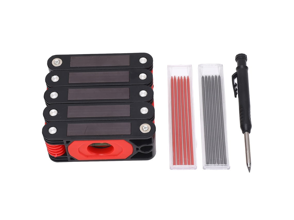 Conjunto de Lápis Mecânico e Nível Dobrável para Carpintaria
