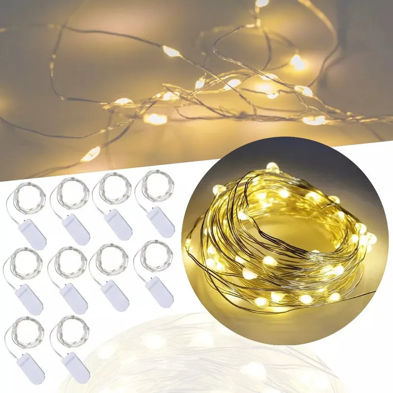 Novas 10 Cordas De Luz De Cor Cobre 2m 20 Led Decoraçãovayotoy