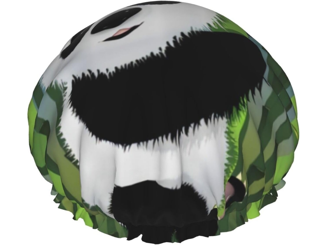 Touca De Banho Reutilizável Panda Bebê Curioso, Dupla Camada, Essencial Para Viagem, Hotel, Salão De Beleza, Tamanho
