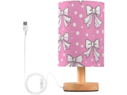Abajur De Cabeceira Kcldeci Com Laços Fita Para Quarto, Estilo Fazenda, Mesa De Cabeceira, Luminária De Mesa Para Sala