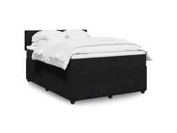 Vidaxl Cama Com Molas/colchão 140x190 Cm Veludo Preto